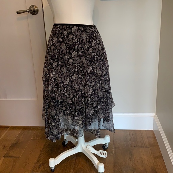 Elie Tahari Dresses & Skirts - Ellie Tahari silk chiffon bias cut ruffles skirt